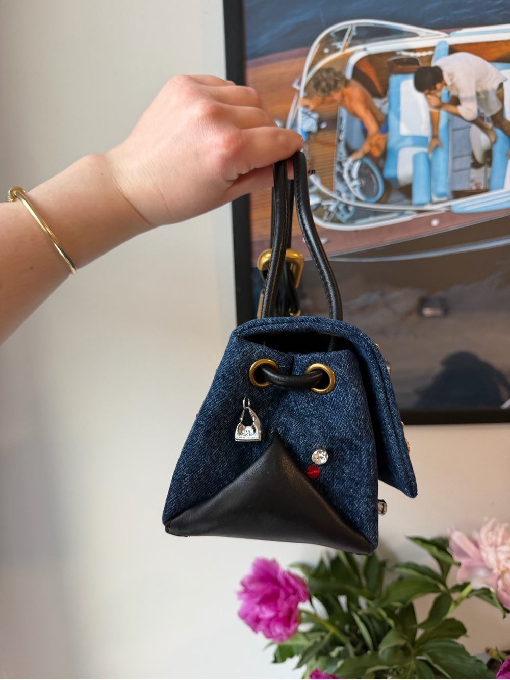 Marc Jacobs THE TRINKET CHARM DENIM MINI DUAL BAG - Picture 2 of 6